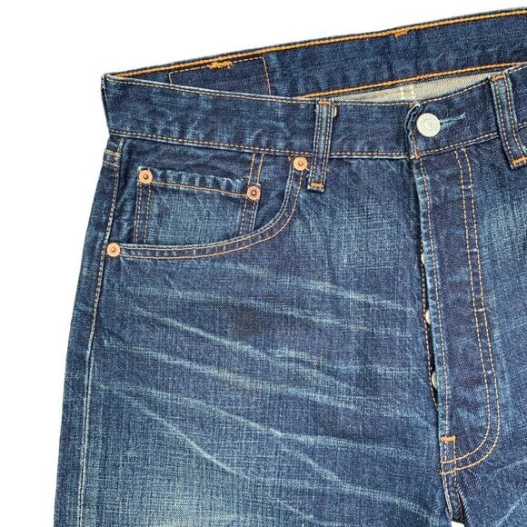 VINTAGE 2002 Levi's Blank Tab Jeans Size 32 Blue - Picture 4 of 10